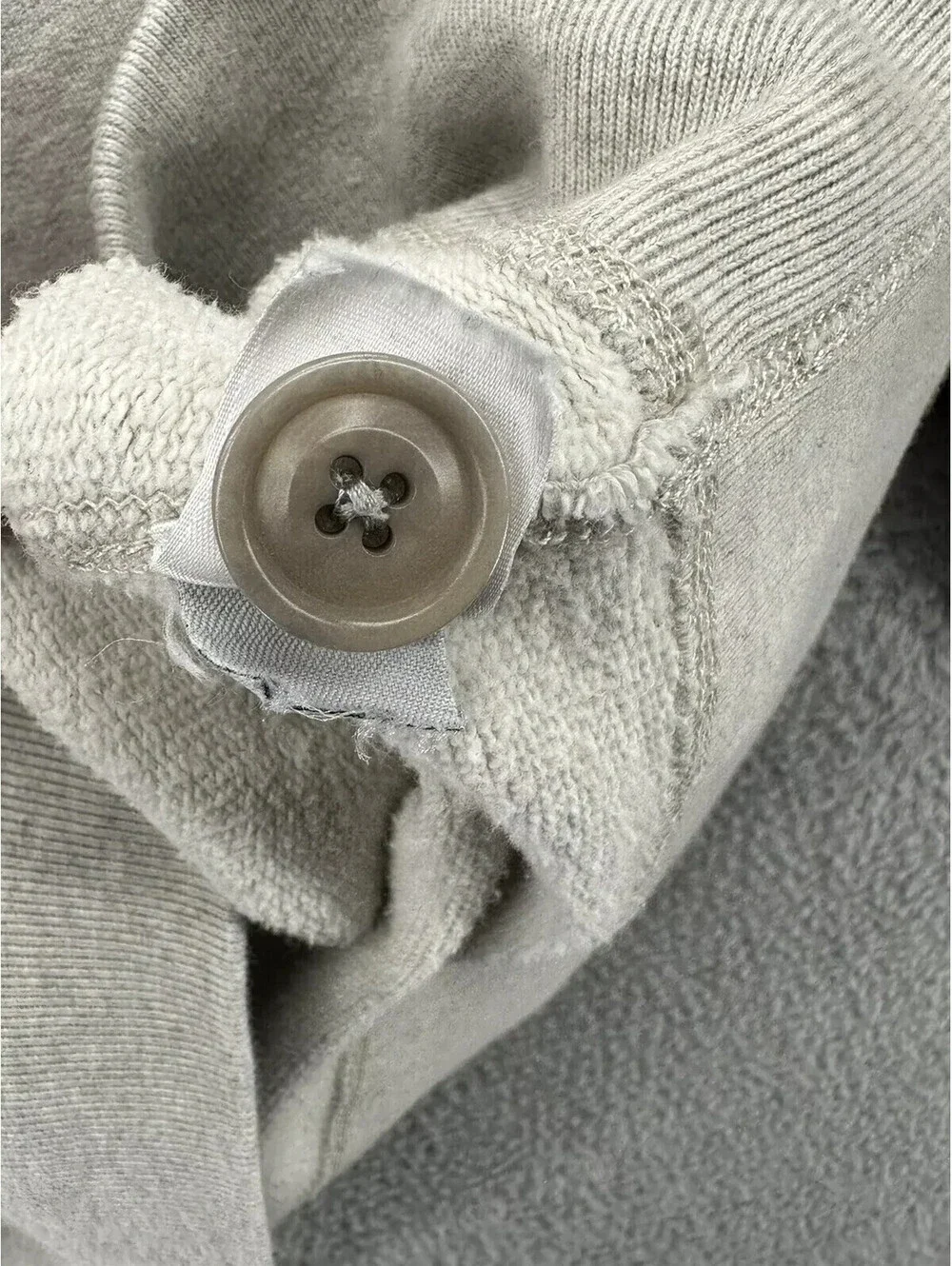 J CREW Henley Sweater Mens Medium Gray Long Sleeve Casual Sweatshirt Heavyweight